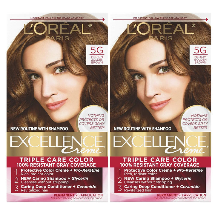 5RB Medium Reddish Brown Hair Color | L'Oreal Paris Excellence Creme – 8 Weeks Gray Coverage