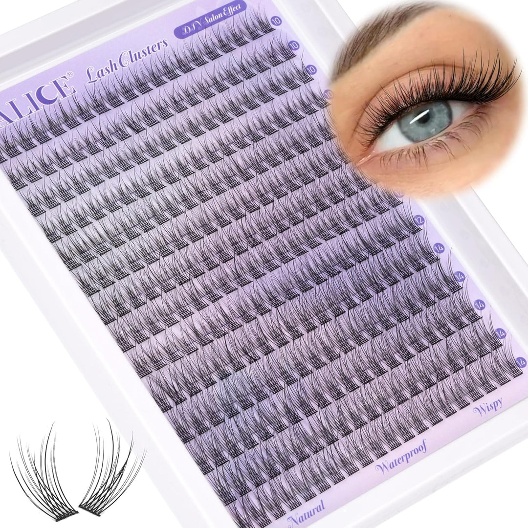 ALICE DIY Natural Lash Clusters | Wispy Anime Cat Eye | 10-16mm, 144 Pcs