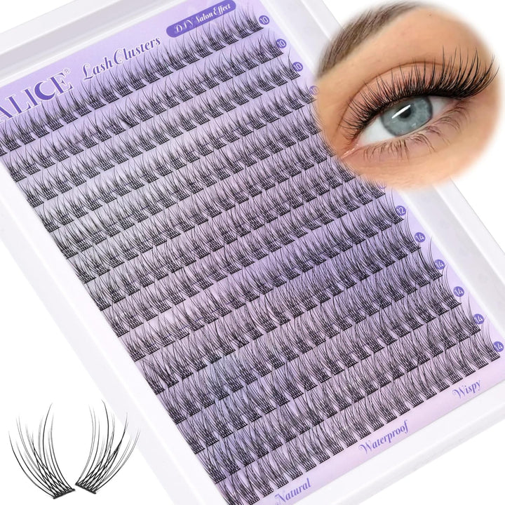 ALICE DIY Natural Lash Clusters | Wispy Anime Cat Eye | 10-16mm, 144 Pcs