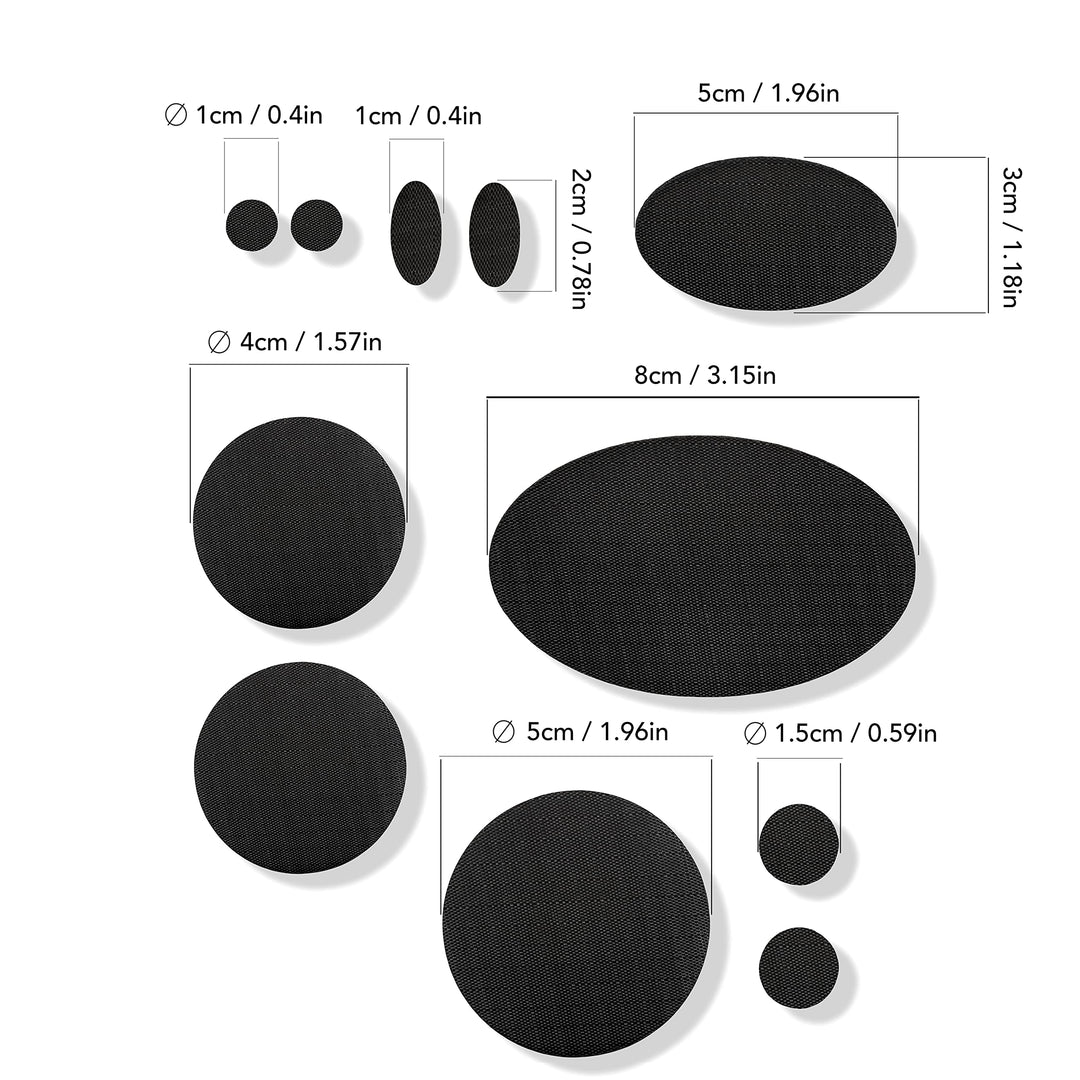 aZengear Repair Patches for Jackets | Waterproof, Self-Adhesive, Tear-Cold-Heat-Resistant Nylon Polyester Fabric to Fix Puffer Coat, Air Bed, Shoe, Tent, PVC, Clothing (11 Pieces, Black)