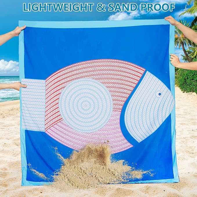 AISPARKY Beach Blanket Waterproof Sandproof Quick Drying Beach Mat Extra Large Outdoor Picnic Blanket for Travel Camping Hiking