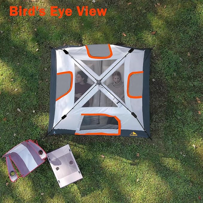 3/4 Person/6 Person Camping Tent Fast Cabin Tent with Instant Setup Tent, Weatherproof Tent Easy Quick Set Up & Pop Up in 60 Seconds with Rainfly Backpack for Family Camping,Upgraded Ventilation