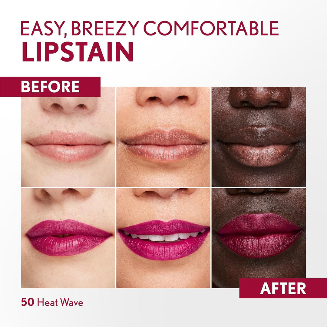 Covergirl Outlast Lipstain | 50 Heat Wave | Vegan, Transfer-Proof, Satin Finish