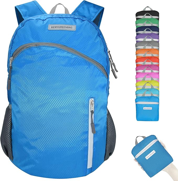 35L Foldable Waterproof Backpack For Outdoor Sports Travel Inside Wet Clothes Compartment Packable For Multiple