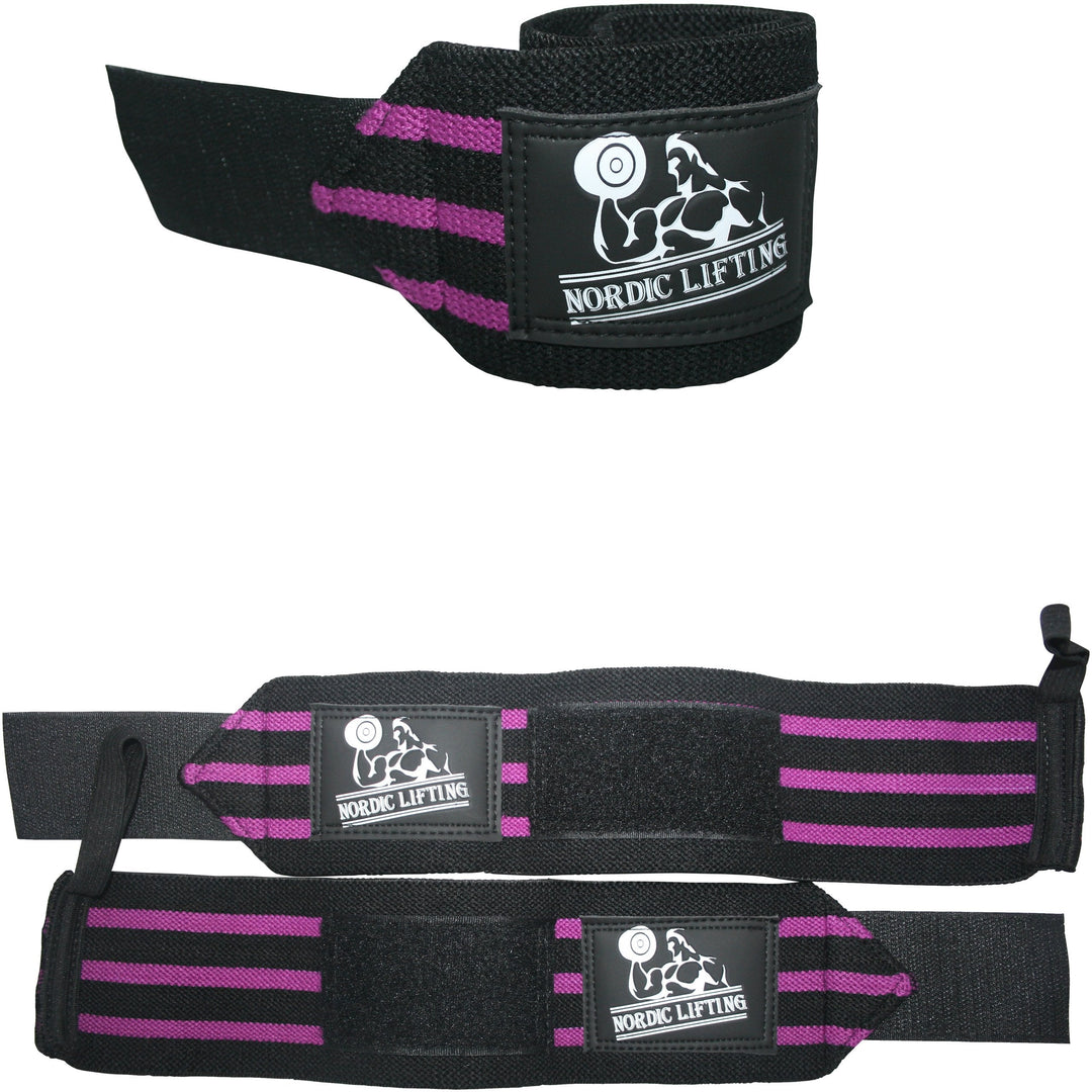 Wrist Wraps (1 Pair/2 Wraps) for Weightlifting/Cross Training/Powerlifting/Bodybuilding -Women & Men-Premium Quality Equipment & Accessories Avoid Injury During Weight Lifting-(Purple)-1 Year Warranty