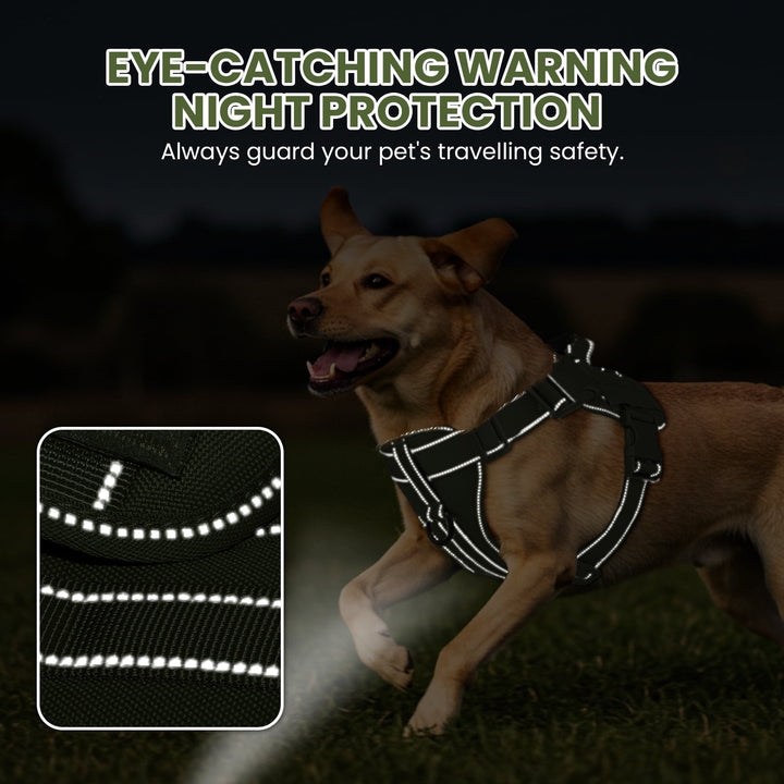 PcEoTllar No Pull Dog Harness for Small Dogs, Reflective Dog Vest Harness with Handle, Adjustable Easy on Dog Harness for Training Running Walking, Green S