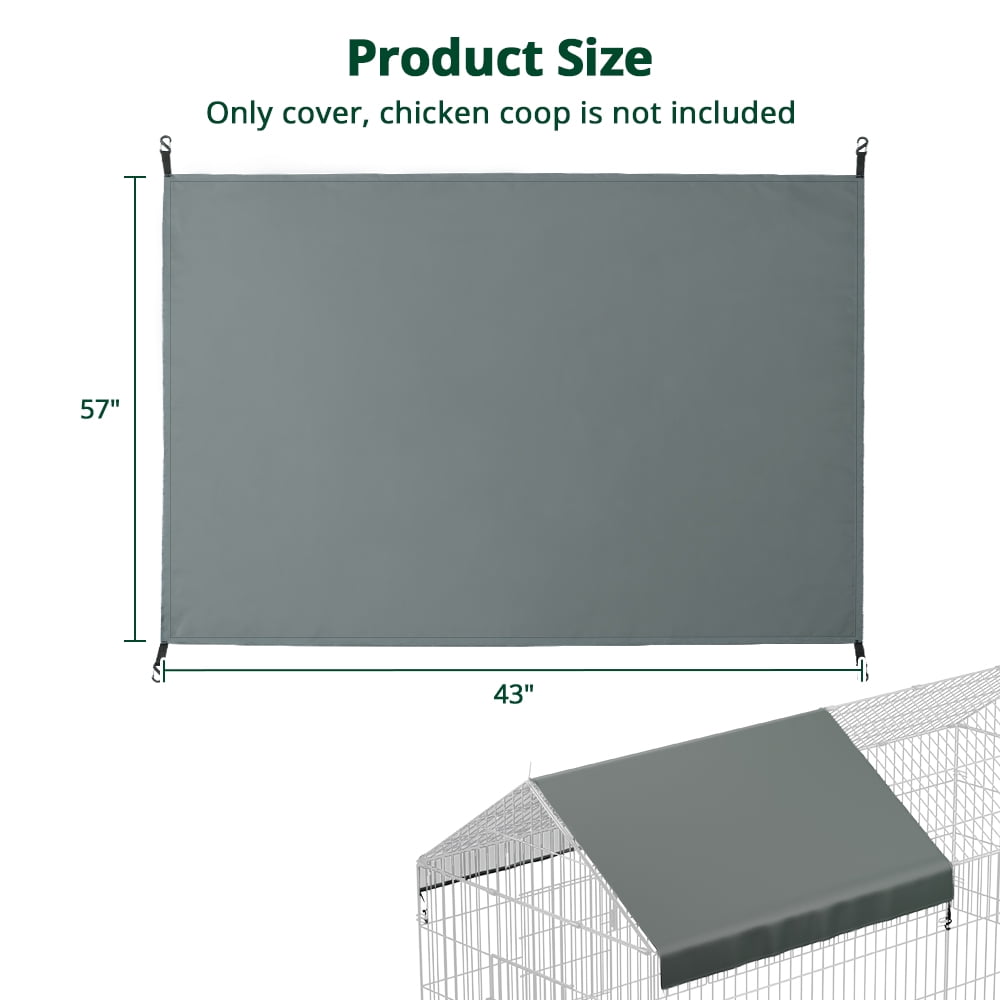 Chicken Coop UV Protection Waterproof Cover for Wire Crates, DOMIPET Cage Yard Kennel Outdoor Protection