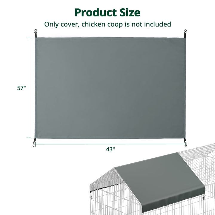 Chicken Coop UV Protection Waterproof Cover for Wire Crates, DOMIPET Cage Yard Kennel Outdoor Protection