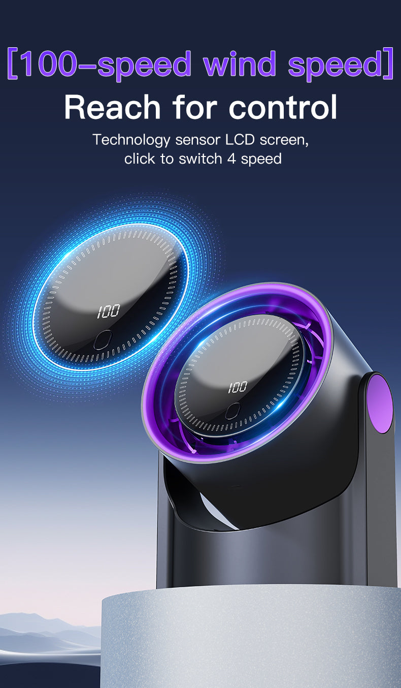 Xiaomi Smart Electric Fan 100 Speed Bladeless Fan USB Charging Desktop Silent Wall Mounted Air Conditioner Office Indoor Camping