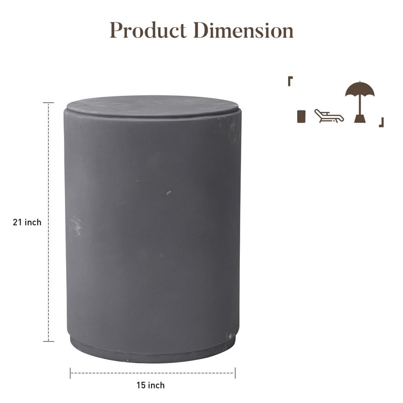 MOALCOFER Outdoor side table,Round Patio Accent Table for Garden