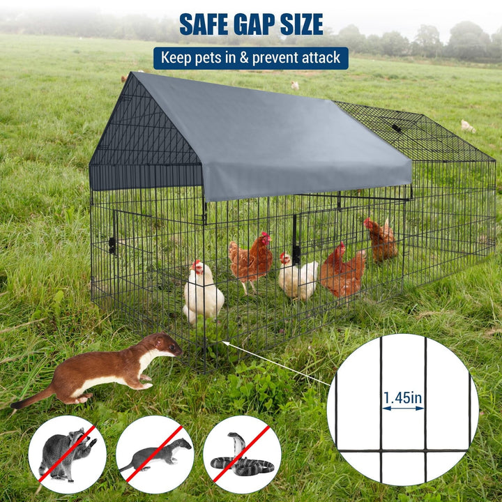 Kselythan 86"x40"x40"Large Metal Chicken Coop,Metal Pet Playpen With Waterproof Cover,Small Animal Cage,Outdoor Backyard Farm Pet Playpen for Rabbit,Duck,Chinchillas