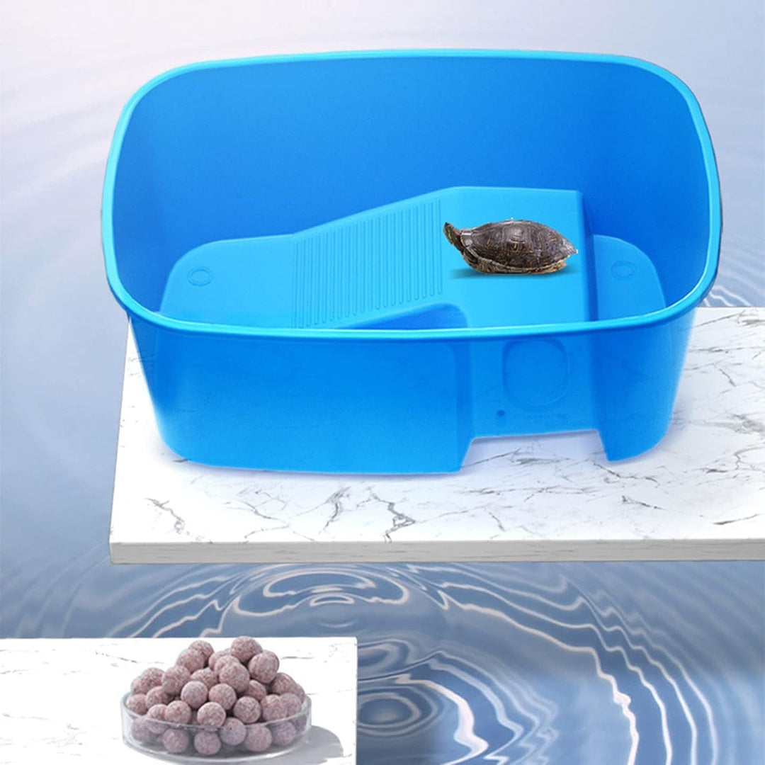 Reptiles Habitat Turtles Tanks Terrarium Starter Kits with Basking Platform Swimming Pool and Feeding Dish