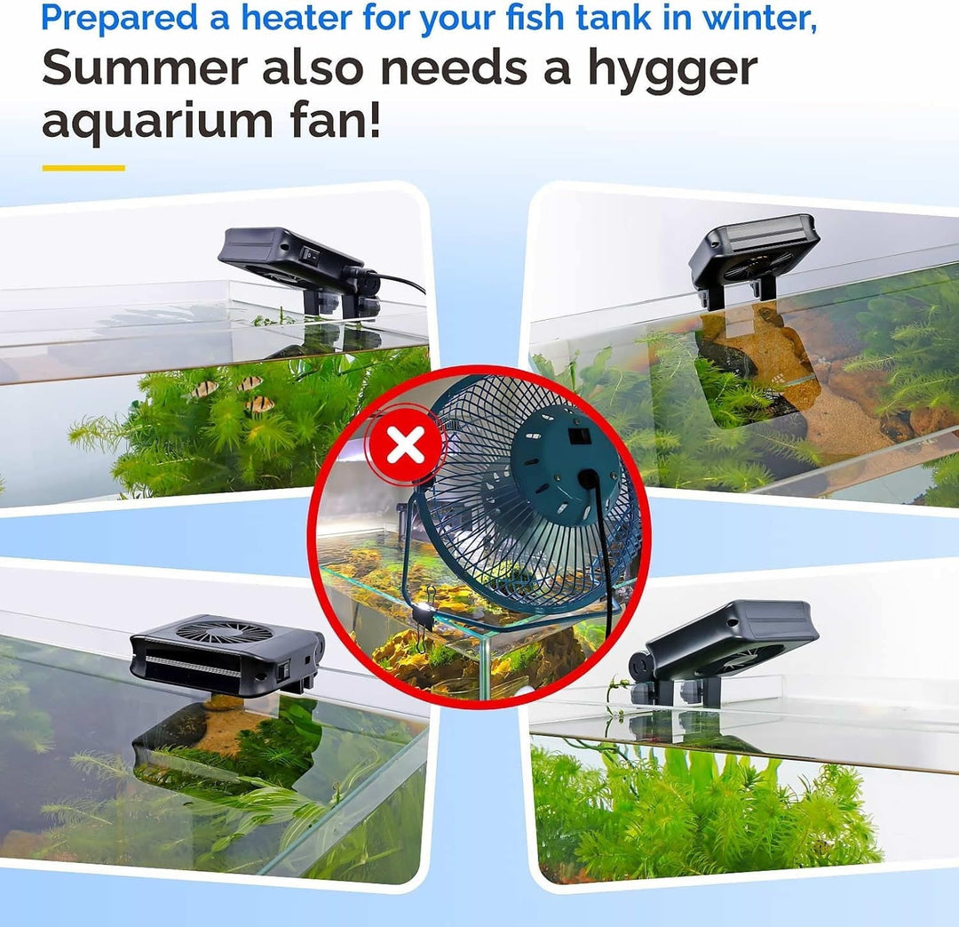 Tawatiler Aquarium Chillers Fan, Quiet Fish Tank Cooling Fan Equipment with Adjustable Timer Speed Controller, Suitable for Freshwater Saltwater Tanks(1-Fan Head)