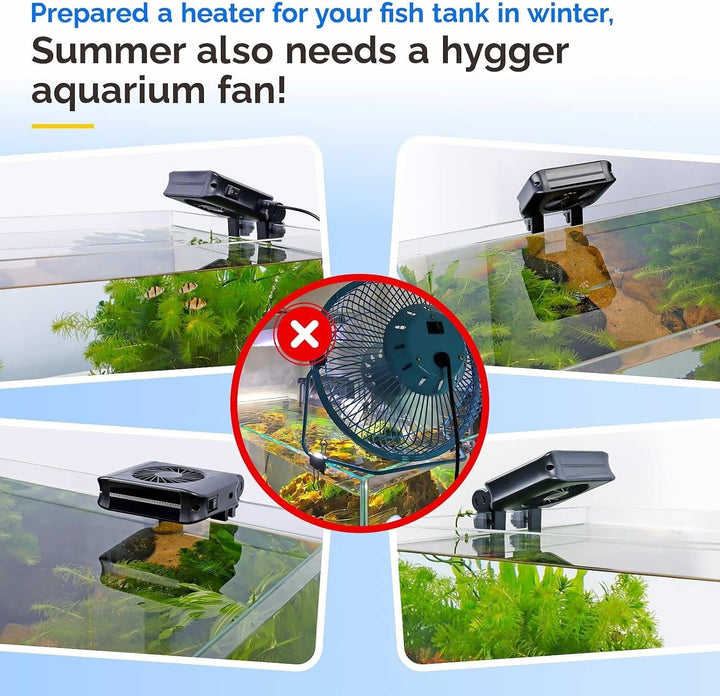 Tawatiler Aquarium Chillers Fan, Quiet Fish Tank Cooling Fan Equipment with Adjustable Timer Speed Controller, Suitable for Freshwater Saltwater Tanks(1-Fan Head)