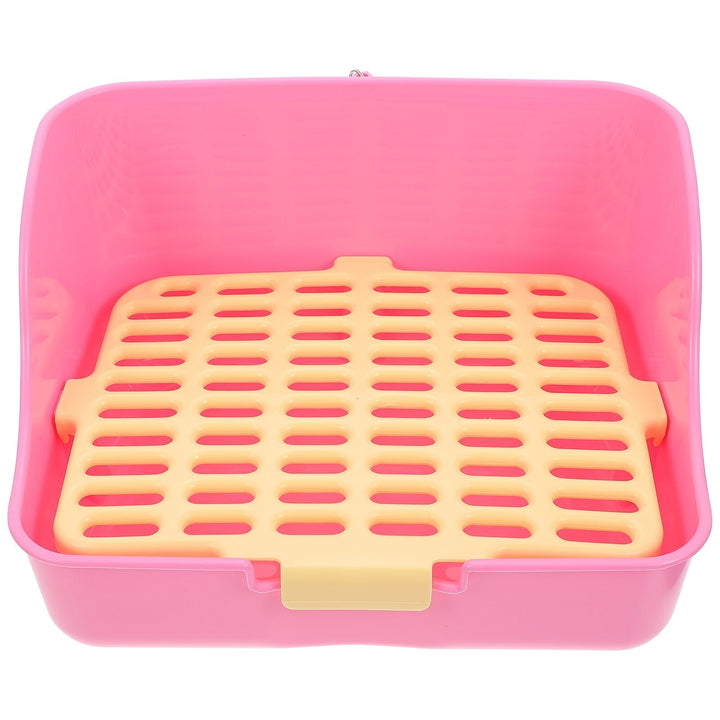 WASHWEPE Rabbit Litter Box Color Mesh Square Litter Tray for Rabbits 1Pcs 11.2X9.3X6.1in