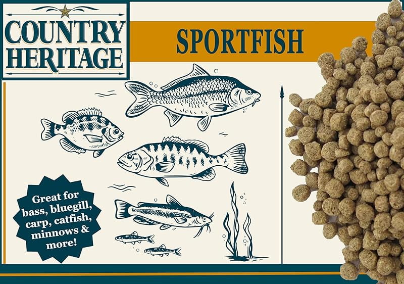 Floating Sportfish Game Fish Food – 32% Protein, 7 lb Bag – Ideal for Bass, Bluegill, Catfish, Carp, Minnows & More – Pond & Lake Use