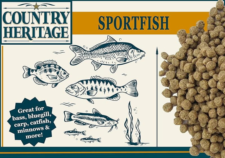 Floating Sportfish Game Fish Food – 32% Protein, 7 lb Bag – Ideal for Bass, Bluegill, Catfish, Carp, Minnows & More – Pond & Lake Use