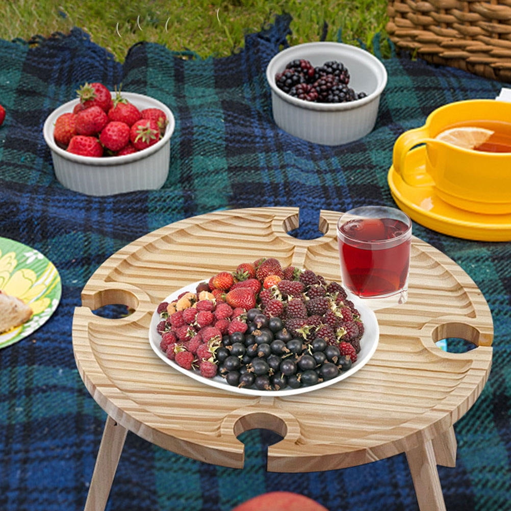 WORGEOUS Picnic Folding Desk Wine Storage 1Pcs 15.7Cm Height