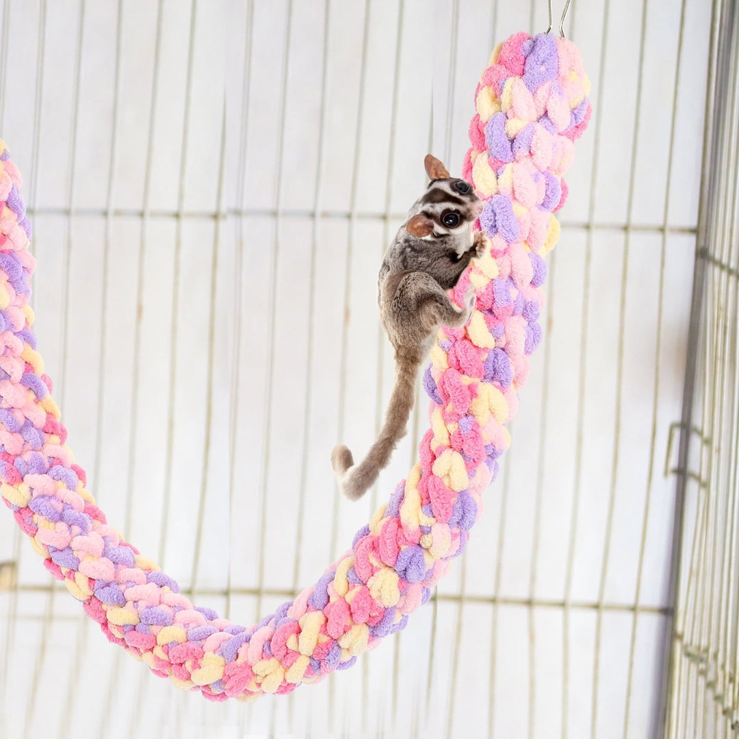 Eease Sugar Glider Climbing Vines Toy Hanging Snuggle Swing Cage Toy for Small Pets