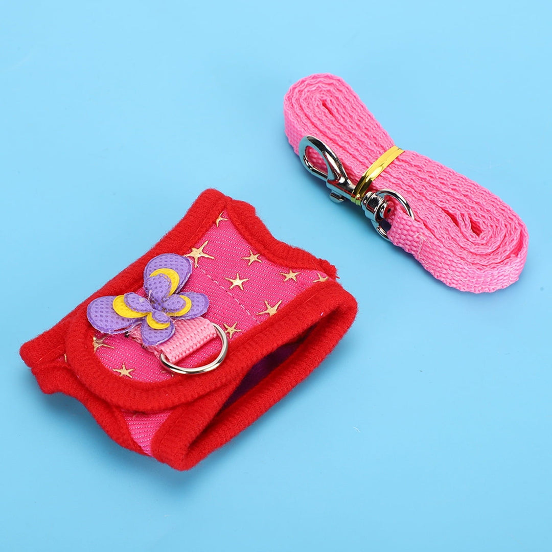 Adjustable Leash for Small Pets, Guinea Pigs & Hamsters Red M Rabbit Harness Set