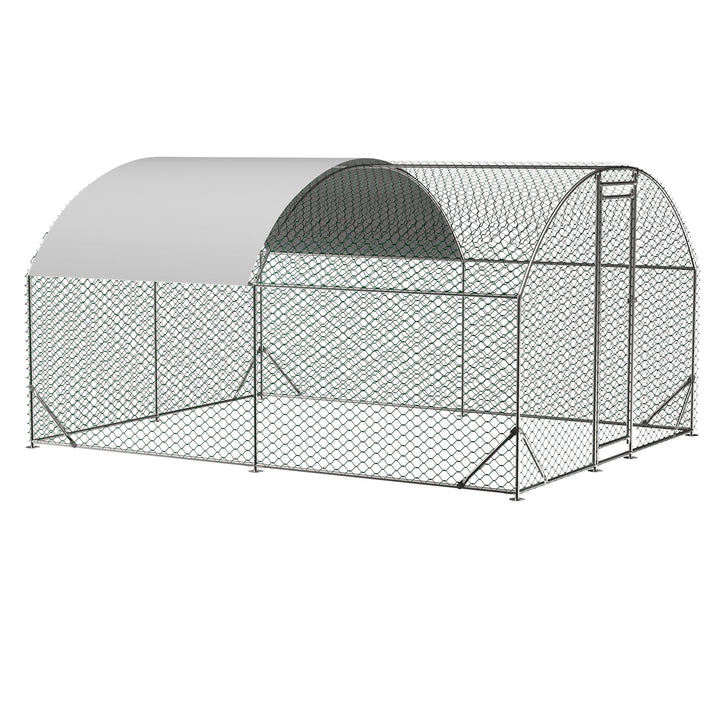 Large Chicken Coop Metal Chicken Run with Waterproof and Anti-UV Cover, 9.84'x13.12'x6.56'