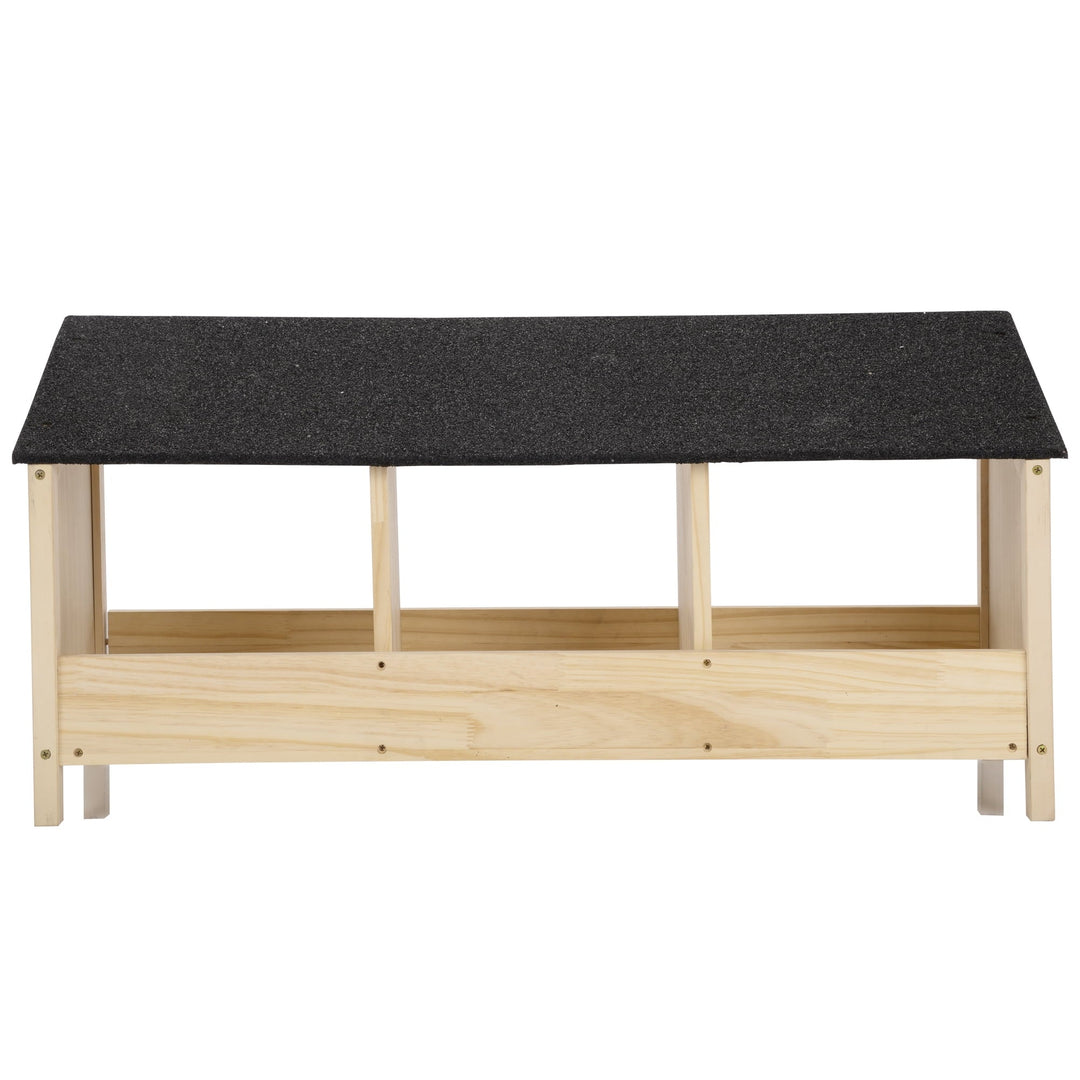 Chicken Coop with Waterproof Roof Wood Cage with 3 Nest Areas 33.9"x16.1"x11.8"