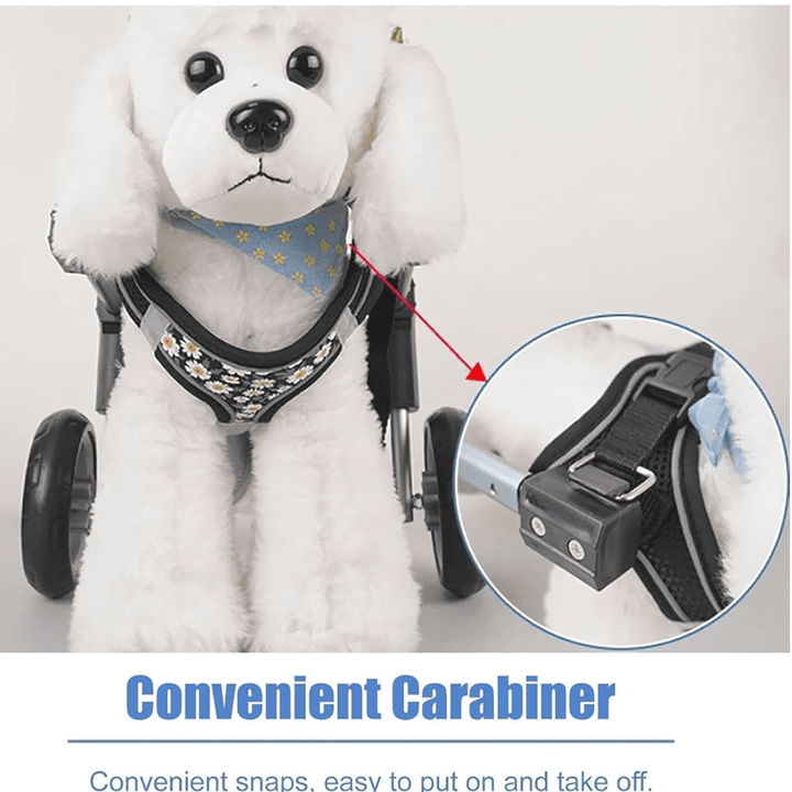 DOCRELD Dog Wheel Chair, 2/4 Wheel Front Back Wheels Dog Mobility Aid Wheelchair Adjustable, Small Medium Large Dogs Leg Brace for Paralysis Injury Doggy, Pet Trolley,4 Wheel-blue,Large