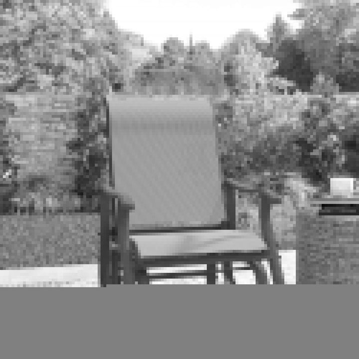 GVN Patio Rocking Lounge Chair, Patio Glider Chair,Outdoor Glider Chair Patio Glider Swing Chair with Mesh Seat, Steel Frame, Blue