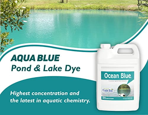 Crystal Blue Ocean Blue Pond Dye - 1 Gallon -  Blue Color Treats up to 1 Acre - Clean, Clear &  Blue Water - Environmentally Friendly Pond Dye