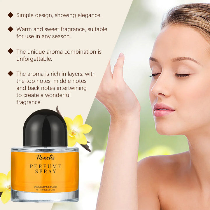 Roxelis Vanilla Basil Perfume – Floral & Lasting