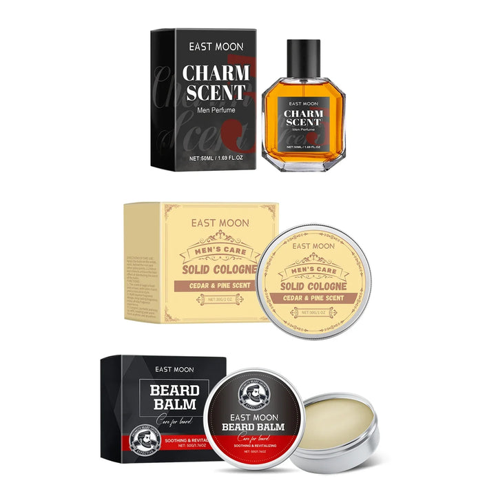 East Moon Men's Perfume Cedar Scent Balm Beard Balm Long Lasting Fragrance Wood Fragrance Fresh Release Men'S Charm Perfume