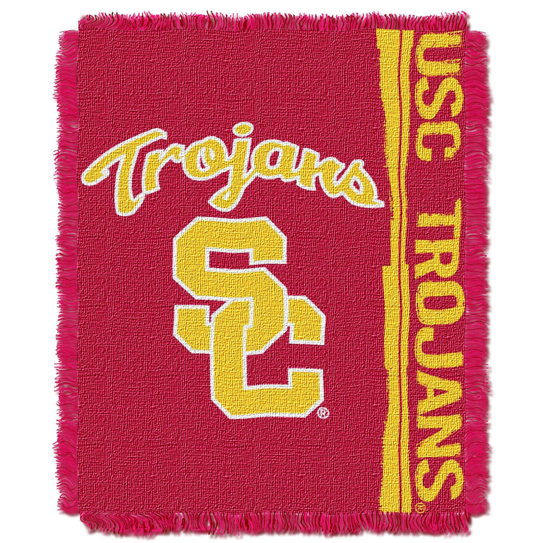 The Northwest Company NCAA USC Trojans Woven Jacquard Throw Blanket, 48" x 60", Double Play