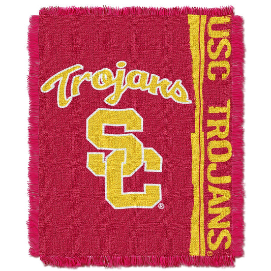 The Northwest Company NCAA USC Trojans Woven Jacquard Throw Blanket, 48" x 60", Double Play