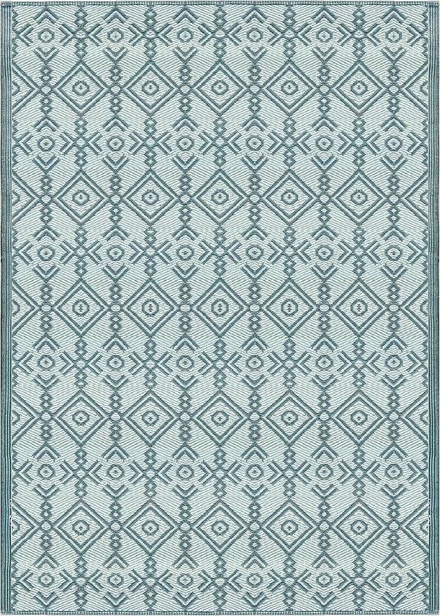 BalajeesUSA Outdoor Rug - 5x7 Grey Reversible Recycled Plastic Straw Patio Decor Waterproof Large RV Camper mat Camping 7032