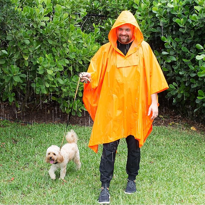 Heavy Duty Rain Poncho for Backpacking, Waterproof Lightweight for Adults, Military, Emergency, Camping, Men, Women