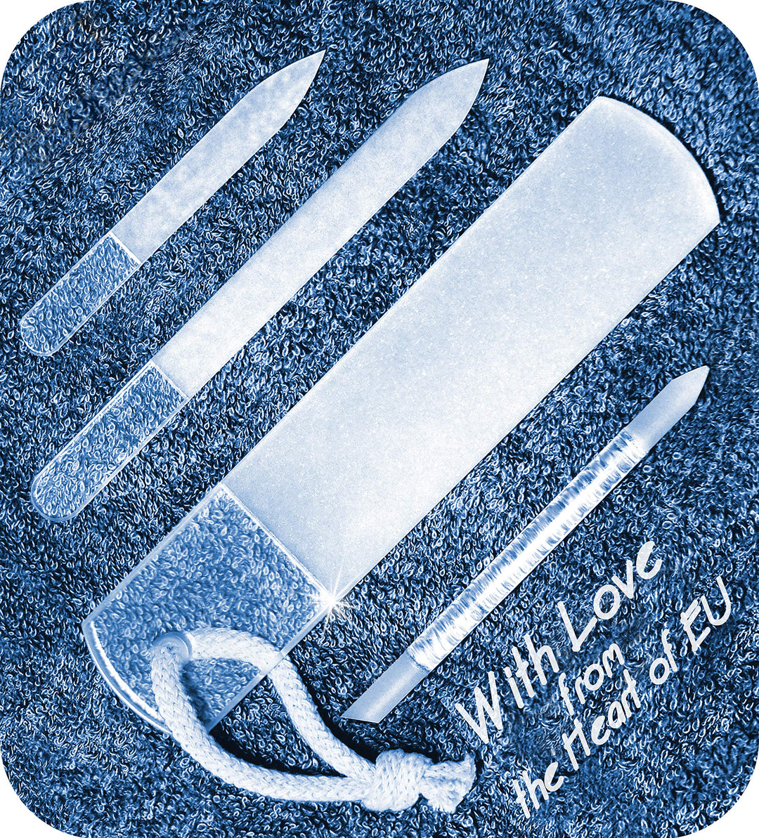 Genuine Czech Glass Nail File Set By Gladzy - Callus Remover Foot Rasp, Cuticle Pusher Manicure Stick, Double Sided Etched Diffe