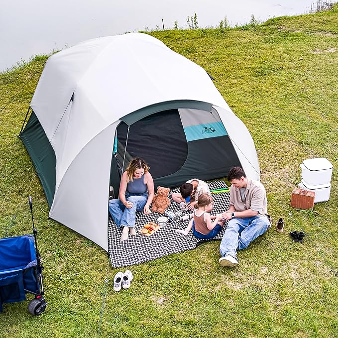 Tents for Camping 6/8/10/11 Person Large Camping Tent with Porch Big Tent with Rainfly & Reflective Windproof Rope Portable with Carry Bag for Family Camping & Hiking