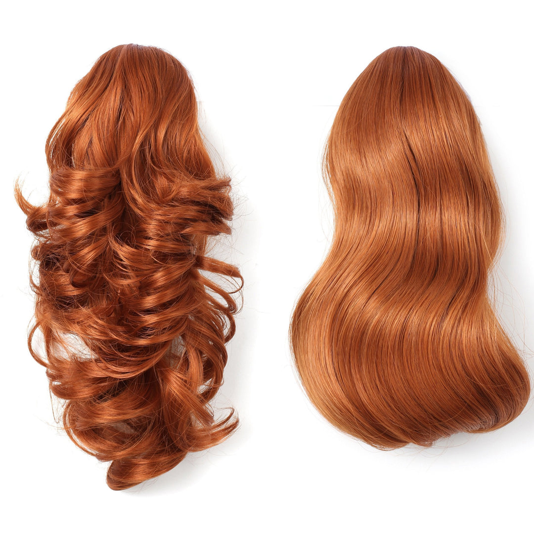 Onedor 15'' Synthetic Fiber Curly Ponytail Hair Extension Hairpiece With Clip-In Jaw Clips, Dual-Use Hair Extensions (130A-Fox R