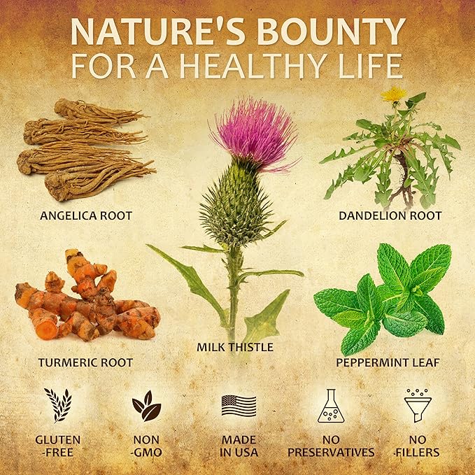 Liver Supplement – Natural Liver Support Drops – Herbal Supplement Drink with Milk Thistle, Angelica Root, Dandelion Root, Turmeric, Peppermint - Liver Cleanse Detox – 2 fl oz