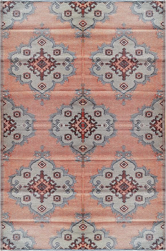 BalajeesUSA Outdoor Rugs – 6x9, Orange, Yellow, Grey, Patio Durable and Affordable, Multipurpose, Woven Plastic Straw, All-Weather and Waterproof Rug, Reversible Camper mats, Recycled