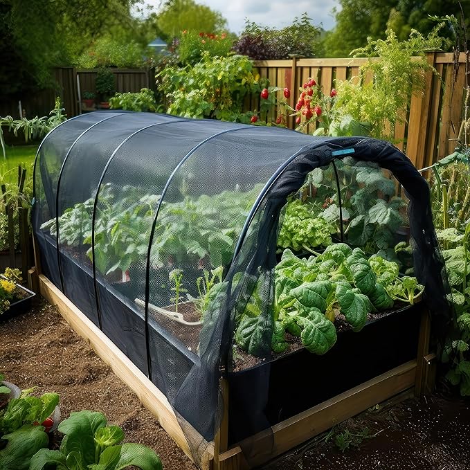 Black DIY Mosquito Net Fabric | 10x10 FT Netting | Insect Cover for Garden, Patio, Outdoor & Windows | Multiple Sizes in Black, White & Green | Raised Bed Screen Mesh Barrier