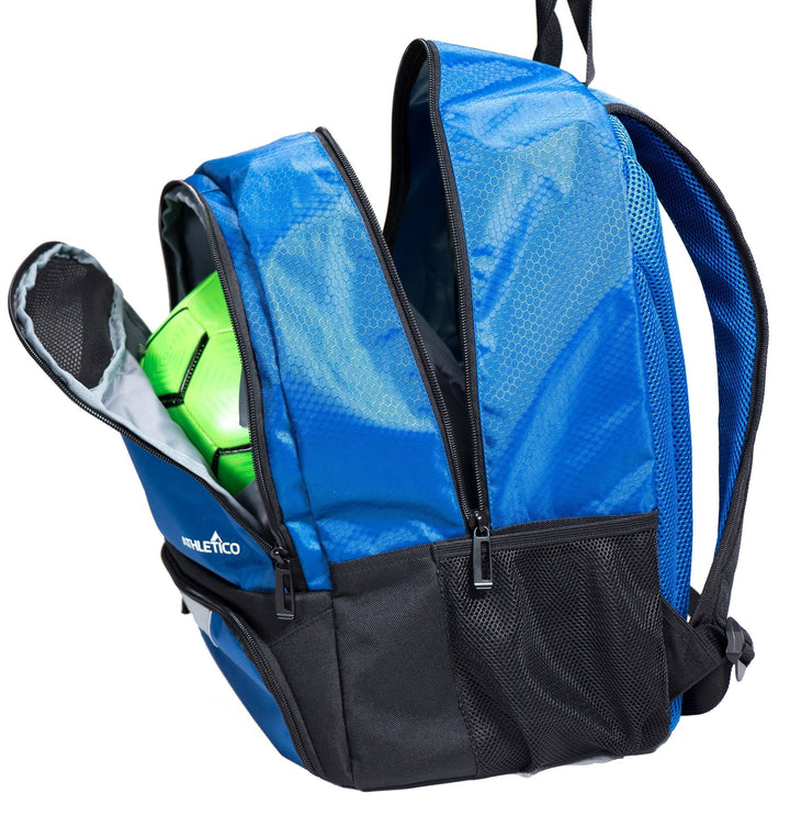Athletico Youth Soccer Bag - Soccer Backpack & Bags for Basketball, Volleyball & Football | Includes Separate Cleat and Ball Compartment (Black)