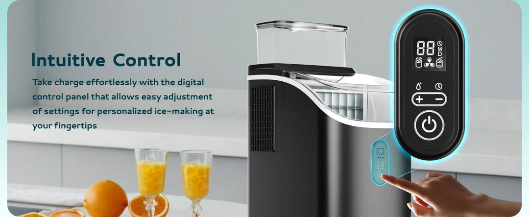 SIMZLIFE Ice Cube Maker Machine with External 34Lbs Water Tank 16Pcs Ready in 13 Mins 2 Ways to Add Water for Kitchen Office Bar