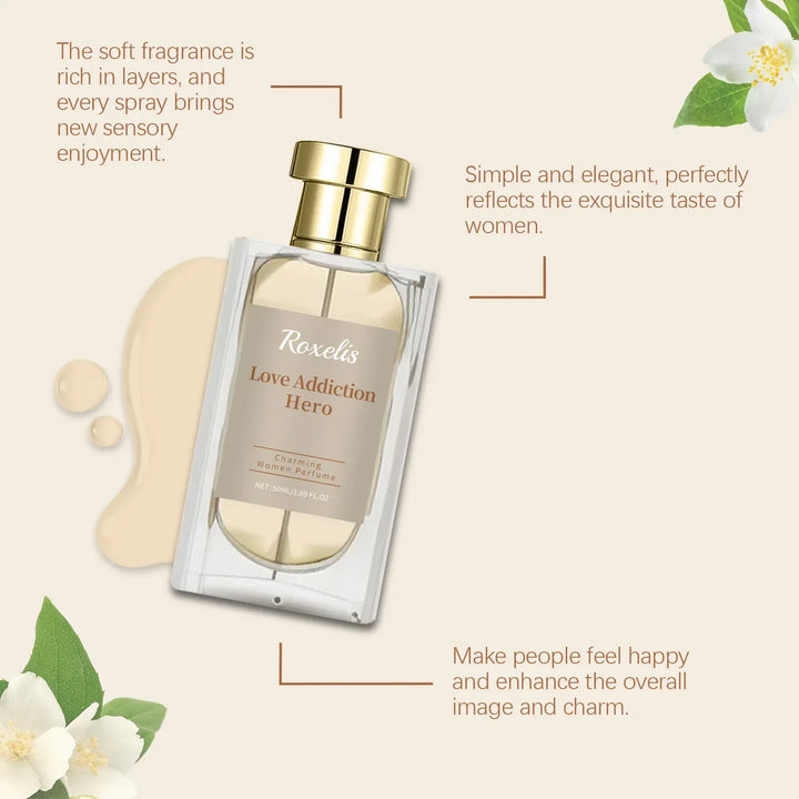 Roxelis 50ml Charming Women Perfume Long Lasting Floral Scent Dating Flirting Atmosphere Natural Fresh Glamour Body Mist Perfume