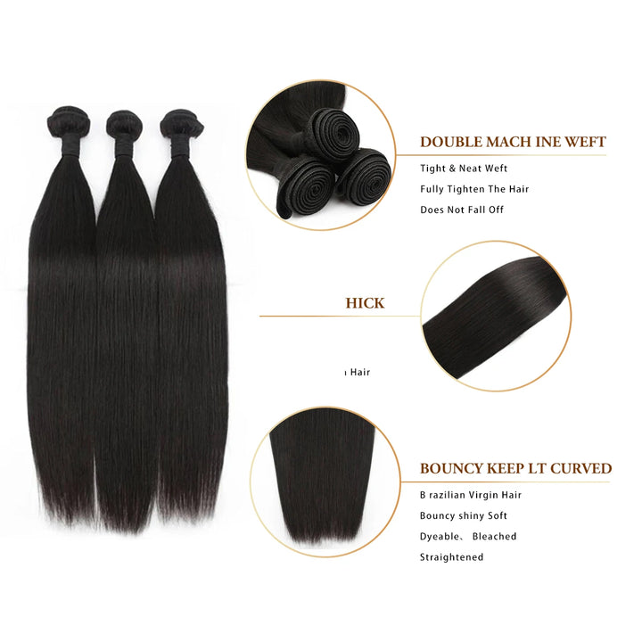 8-34 Inch Bone Straight Human Hair Weave Bundles 16 A Brazilian Natural Color 100% Remy Human Hair Extension 2 4 6 Bundles Weft