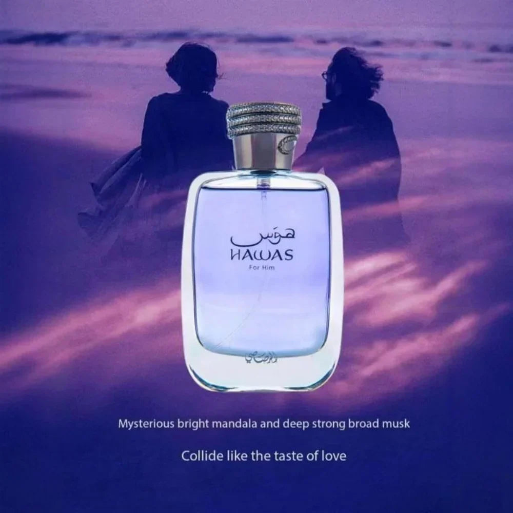 RASASI Hawas Black For Men Cologne Eau de Parfum Spray-3.4 Oz Premium Arabian Perfume A Signature Scent For Long-Lasting