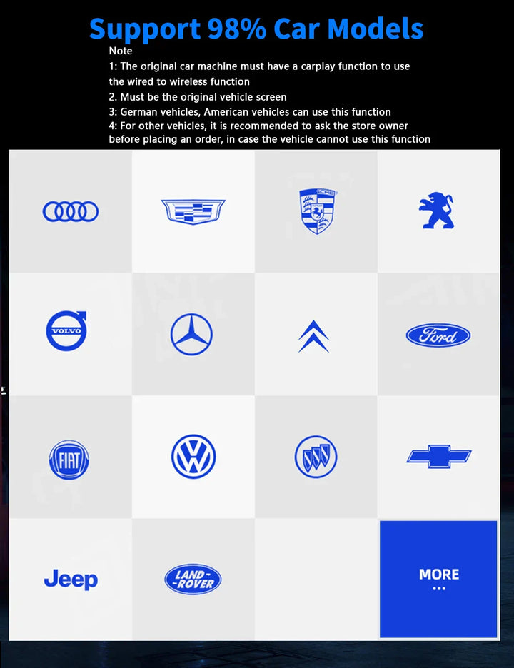 2025 NEW 2 In 1 Wireless Carplay AI Box Android Auto Plug And Play Applicable To Convert Original Car Wired Carplay To Wireless