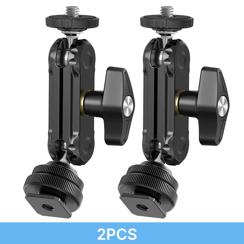 Ulanzi R098 Double Ball Heads Magic Arm with Cold Shoe Mount 1/4''  Screw for DSLR Camera Monitor Mic Video Light Super Clamp