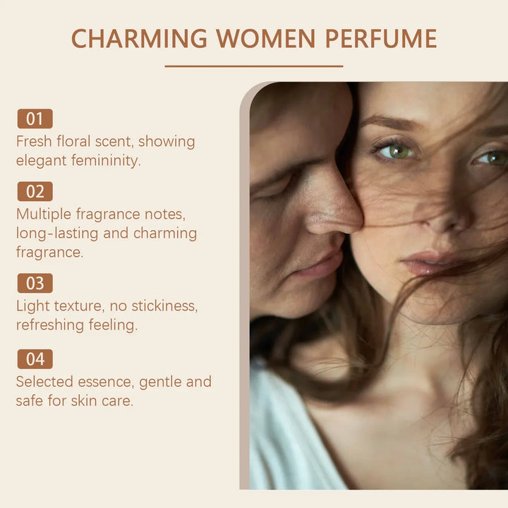 Roxelis 50ml Charming Women Perfume Long Lasting Floral Scent Dating Flirting Atmosphere Natural Fresh Glamour Body Mist Perfume