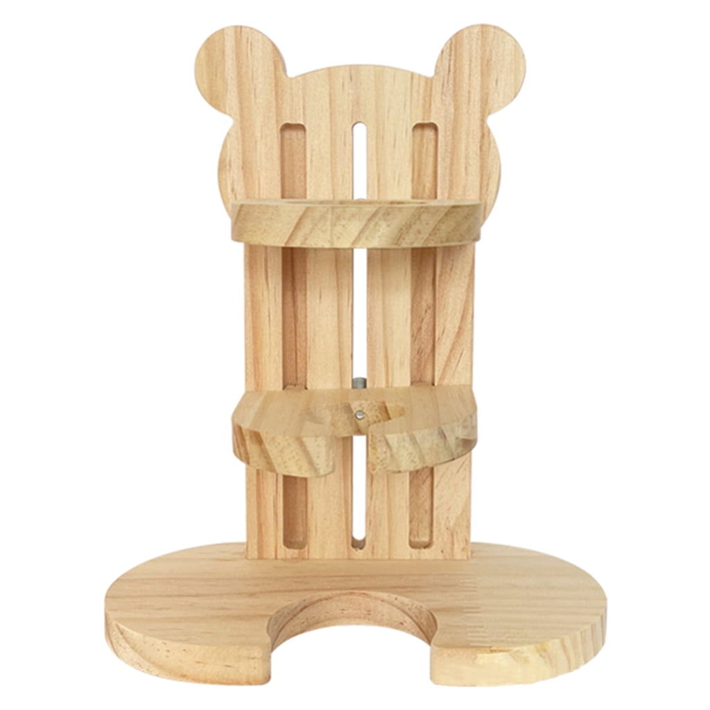 AOOOWER Hamster Water Bottle Holder Adjustable Wood Stand for Guinea Pig Small Pet Gift